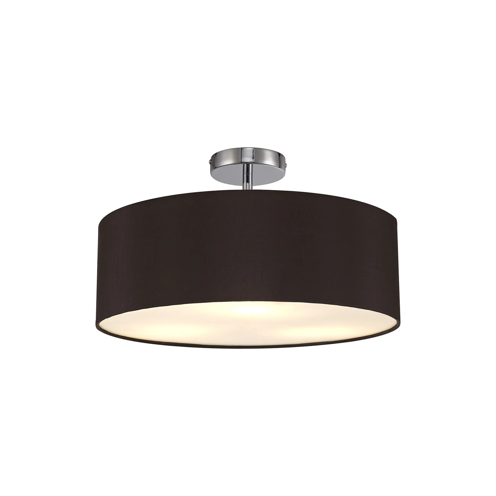 Baymont 45cm, Semi Flush 3 Light Polished Chrome, Black/White